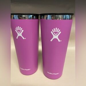 Hydro Flask Set of 2 Magenta Pink 22 oz SS Travel Coffee Cups w/Lids